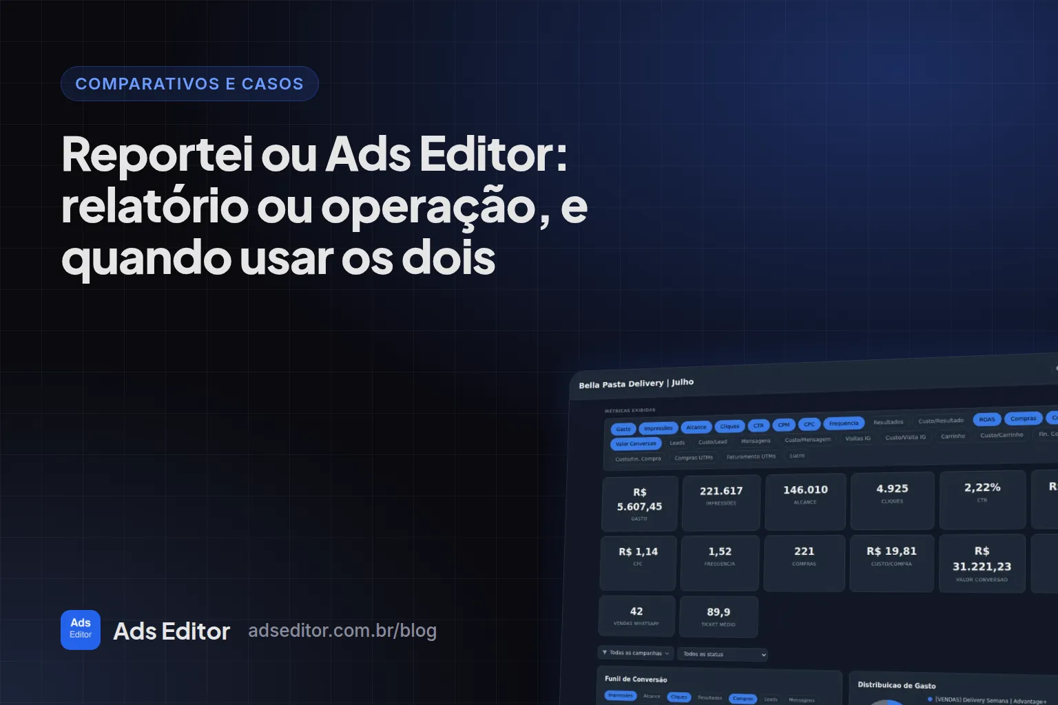 Reportei ou Ads Editor: comparação entre ferramenta de relatório e ferramenta de operação